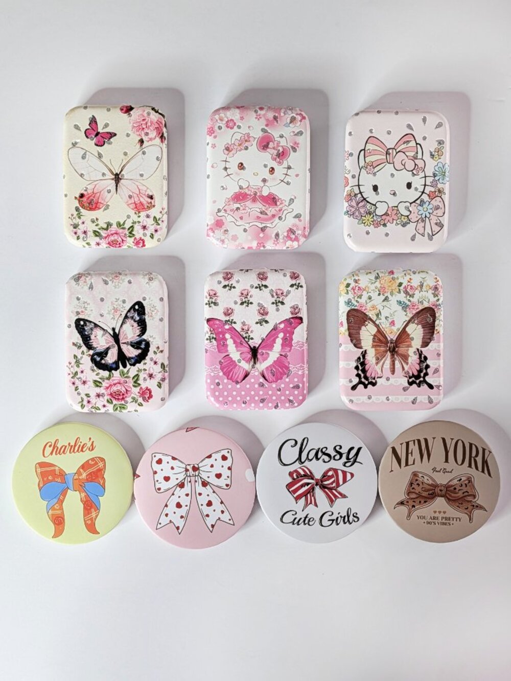 GIVEAWAY - FASHION COMPACT with Double Mirror - BUTTERFLY, CAT or RIBBON Design